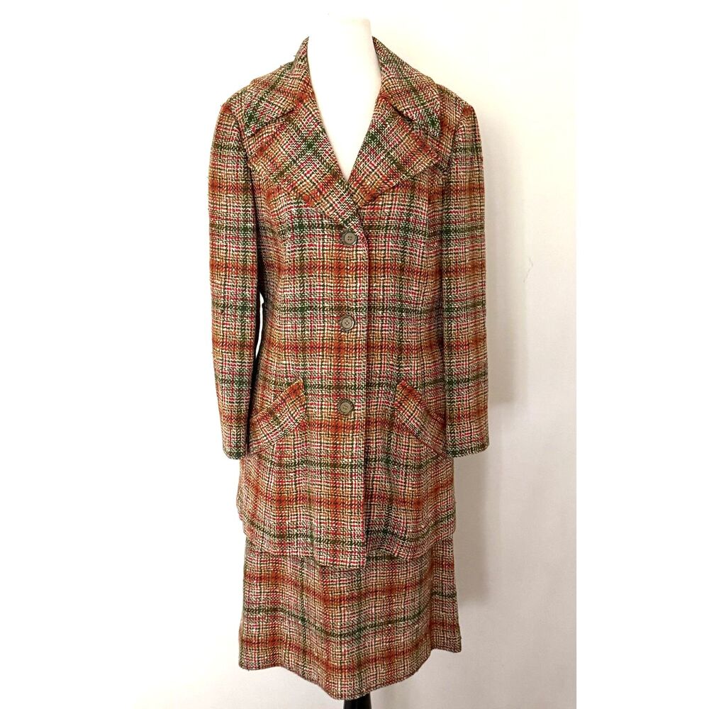 VTG Pendleton Virgin Wool Plaid 3 Piece Suit Blazer Skirt Trousers Old Money 18 - Picture 2 of 16